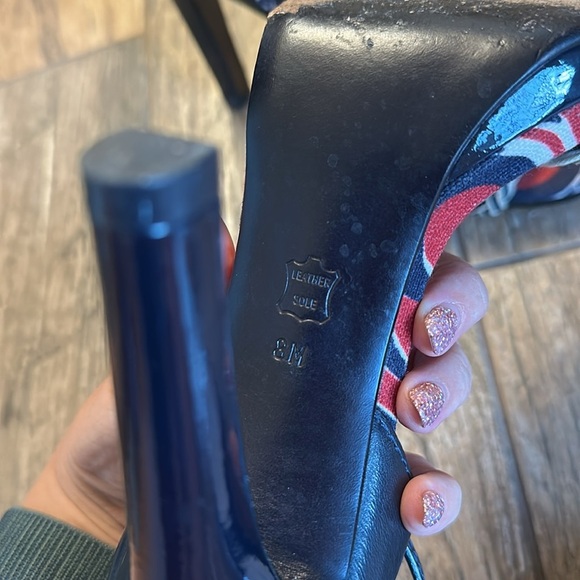 Tory Burch CARLISSA Leather Navy & Ivory Heels size 8 - Picture 7 of 7